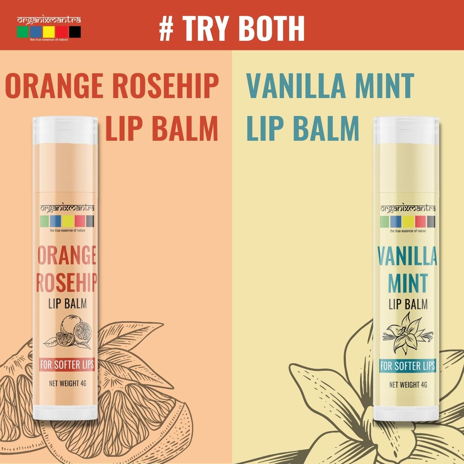 Orange Rosehip Lip Balm with Shea Butter